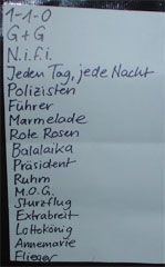 Die letzte 2004er Schön-Wetter Setlist (ohne Zugabenblock)