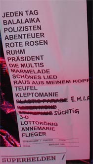 Die Setlist