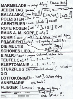 Die Setlist