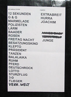 Die Setlist vom tage