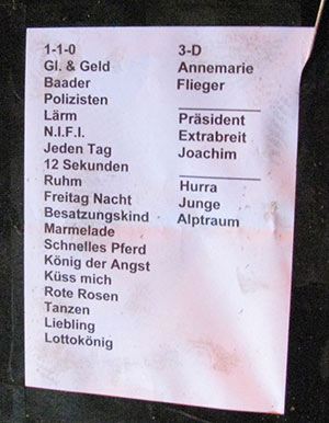 Setlist