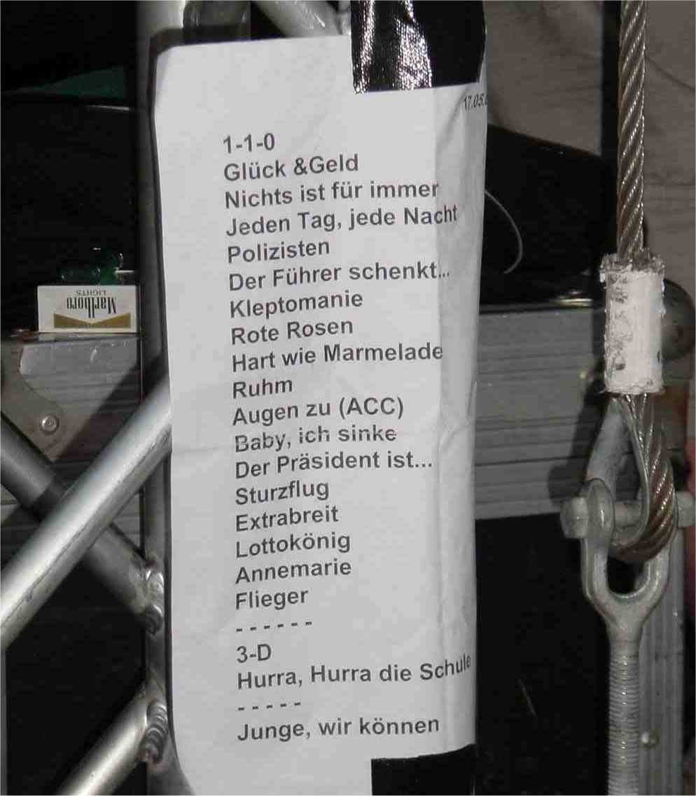 Setlist aus dem Gotteslob